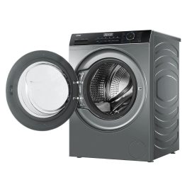 Haier HW80-IM12929CS3, 8 KG 1200 RPM Fully Automatic Frontload Machine with Inverter Motor, 525MM Super Drum and 12 Year Motor Warranty, Grey