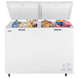 Haier HFC325CM5, 325 Litre Combo Chest Freezer with Two Seperate compartment Dual Condensor and Interior Light, White
