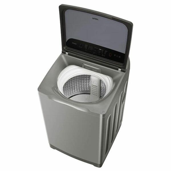 Haier HWM75-H678ES5, 7.5 KG Fully Automatic Top Load Machine with Back Panel, Built-in Heater and Oceanus Wave Drum and Storm Pulsator, Brown Grey