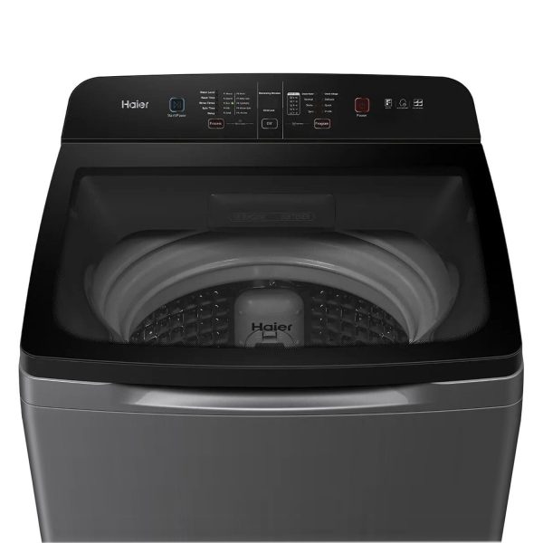 Haier HWM80-H678ES8, 8 KG Fully Automatic Top Load Machine with Storm Pulsator, Back Panel and Built-In Heater, Brown Grey