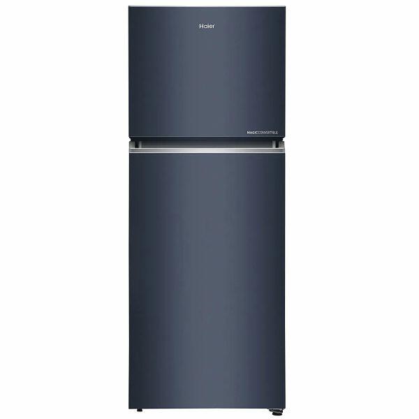 Haier HRF-4083BGK, 358 Litre 3 Star Double Door Refrigerator with Triple Inverter and 10-in-1 Convertible, Graphite Black