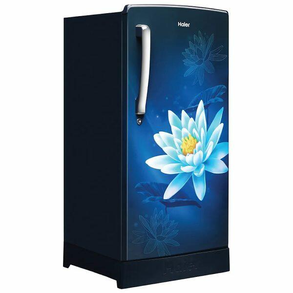 Haier HRD-1962CBLPBL, 175 Litre 2 Star Single Door Refrigerator, With Base Drawer Blue Lotus