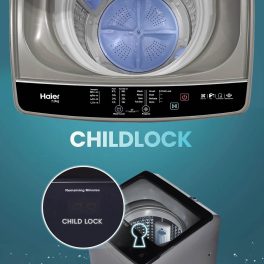 Haier HWM70-306ES5, 7 KG Fully Automatic Top Load Machine with Oceanus Wave Drum, 15 Minutes Quick Wash and 5 Star Rating, Brown Grey