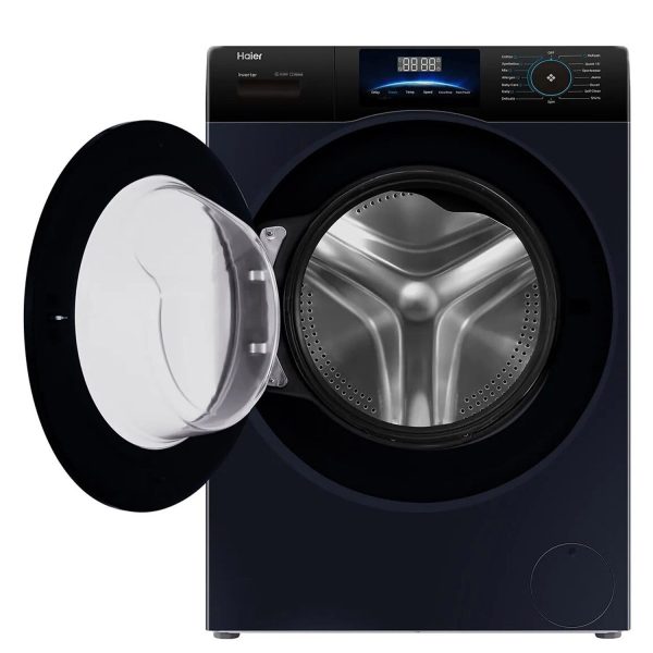 Haier HW80-IM12929EBKF, 8 KG 1200 RPM Fully Automatic Frontload Machine with Inverter Motor, 525MM Super Drum and 12 Year Motor Warranty, Black