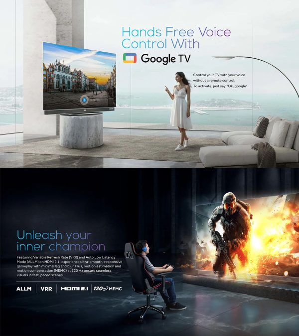 Haier 55C11, OLED TV with Dolby Vision and Harman Kardon Speakers with Hands Free Operation, Grey
