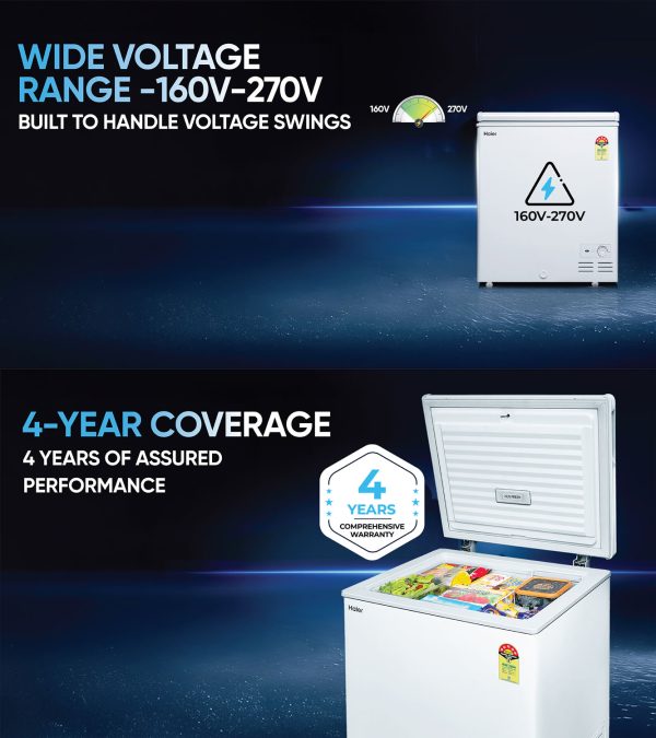 Haier HFC-290SM5 251 Litre Single Door Deep Freezer with 5 Star, White