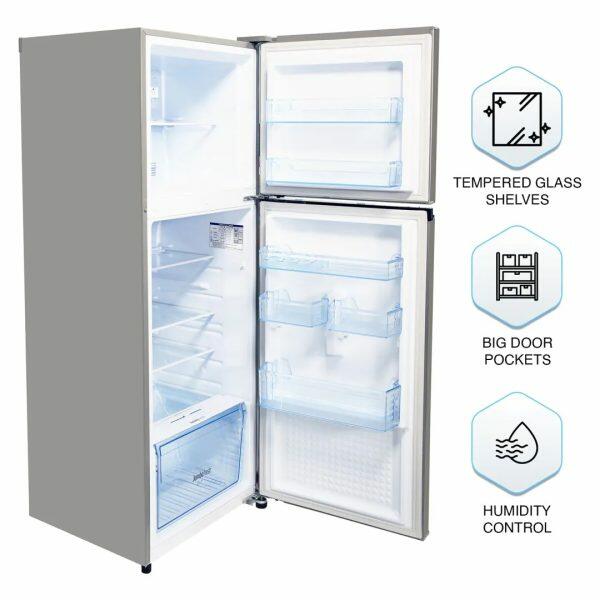 Panaonic TG322BVHN, 309 Litre 2 Star Double Door Refrigerator with 6 Stage Intelligent Inverter Compressor and 35 Litre Jumbo Vegetable Box, Grey