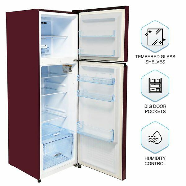 Panasonic 280L 2 Star Double Door Refrigerator (NR-TH292BDRN, Harnel Wine)