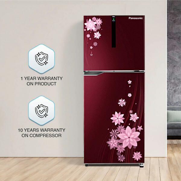 Panasonic 280L 2 Star Double Door Refrigerator (NR-TH292BDRN, Harnel Wine)