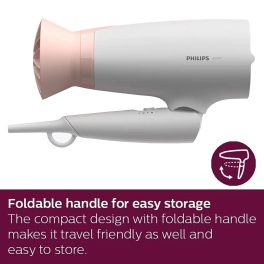 Philips BHD308/30, 1600 Watt Hair Dryer with 3 drying Setting, Thermoprotect temperature Setting and foldable handle, White