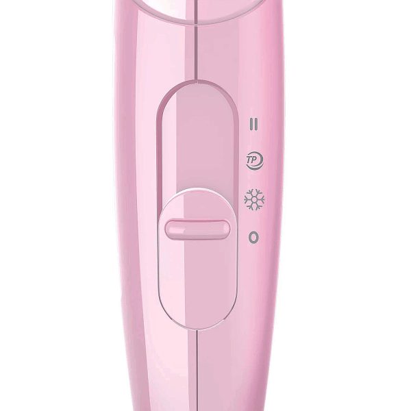 Philips BHC017/00, 1200 Watt Hair Dryer with 3 drying Setting, Thermoprotect temperature Setting and foldable handle, Cherry Pink