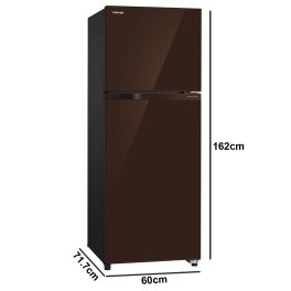 Toshiba GR-AG36INXB, 305L 2Star Double Door Refrigerator, Brown