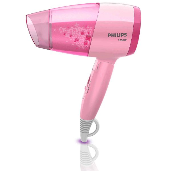 Philips BHC017/00, 1200 Watt Hair Dryer with 3 drying Setting, Thermoprotect temperature Setting and foldable handle, Cherry Pink