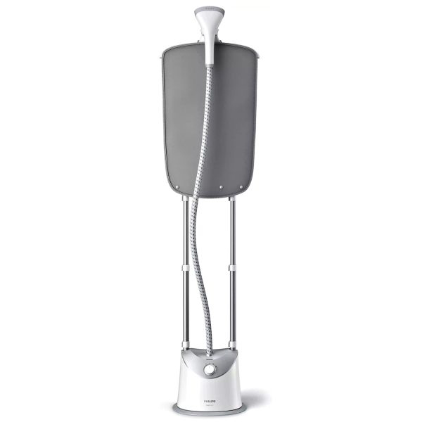 Philips GC487/80, 1800 Watt Stand Steamer with 3 Steam Setting for different kind of fabrics, 1.4 Litre Water Tank and 40% Larger Steam Plate, White