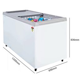 Haier HFC400GM5 340 Litre Glass Top Deep Freezer with 5 Star, White