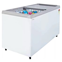 Haier HFC400GM5 340 Litre Glass Top Deep Freezer with 5 Star, White