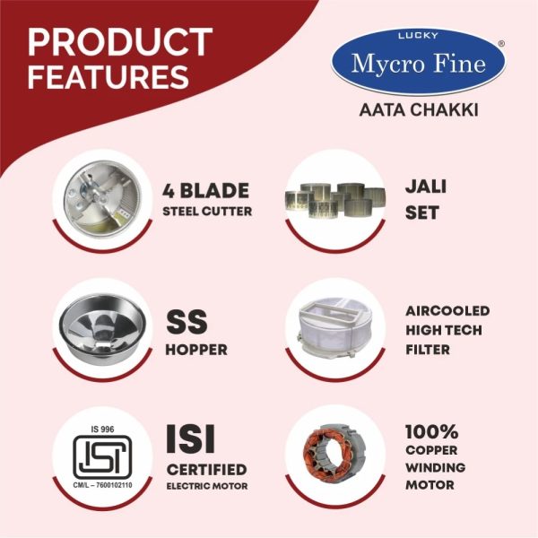 Mycrofine Neo Plus, 6.5 KG MS Grinding chamber with 6 Blade Rotter Cutter, 100% Copper Motor and Air Cooler High Tech Filter, Prism
