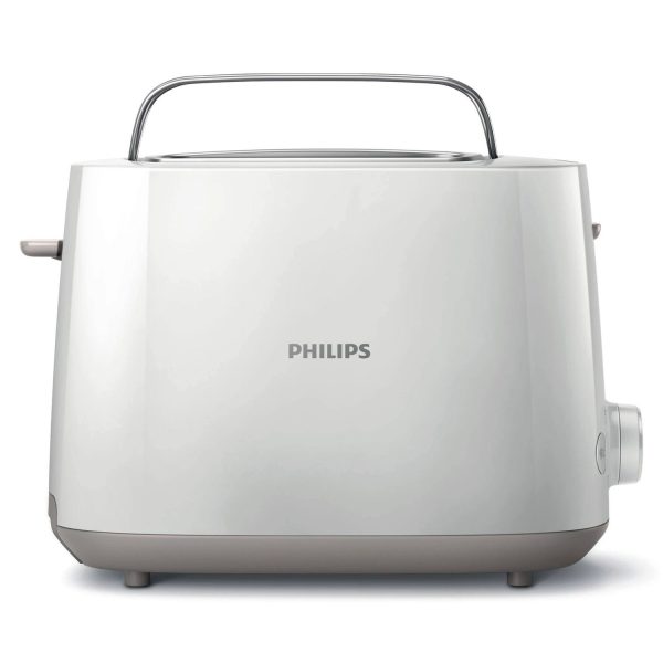 Philips HD2582, Two Slice Pop-Up Toaster with Bun Warmer, 8 Browing Settings and Cancel Button, White