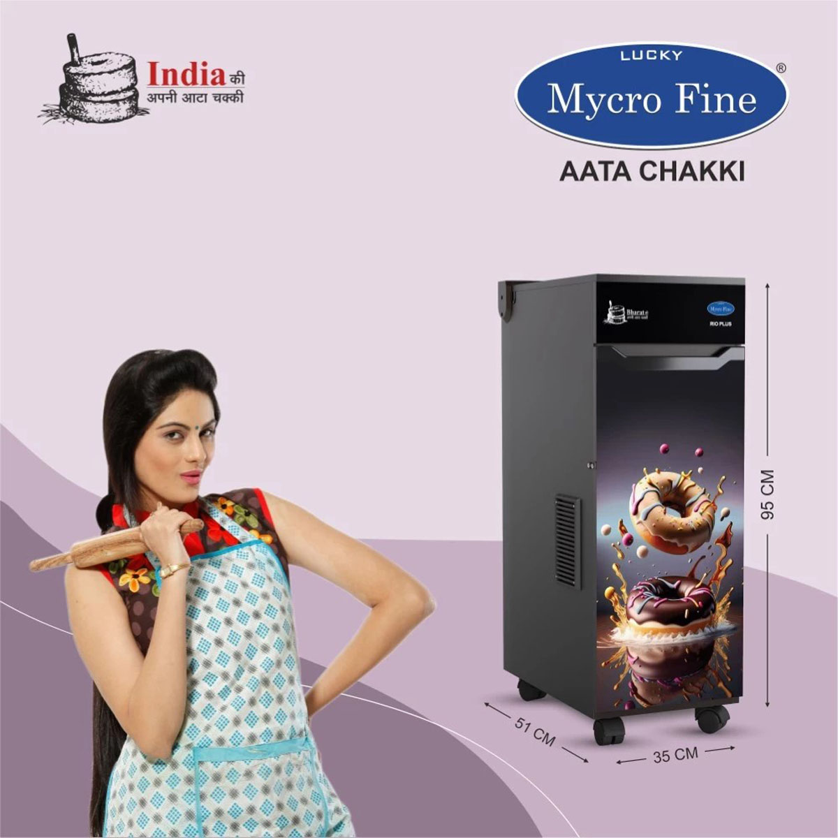 Mycrofine 6.5 KG MS Grinding chamber with Vacuum Cleaner with 6 Blade Rotter Cutter, 100% Copper Motor and Soft Close Door, RIO PLUS DOUGHNUT Mycrofine 6.5 KG MS Grinding chamber with Vacuum Cleaner with 6 Blade Rotter Cutter, 100% Copper Motor and Soft Close Door, RIO PLUS DOUGHNUT