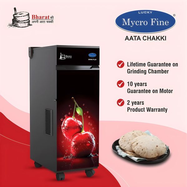 Mycrofine Shine Plus, 6.5 KG MS Grinding chamber with 6 Blade Rotter Cutter, 100% Copper Motor, Soft Close Door and Stainless Steel Hopper, Red Cherry