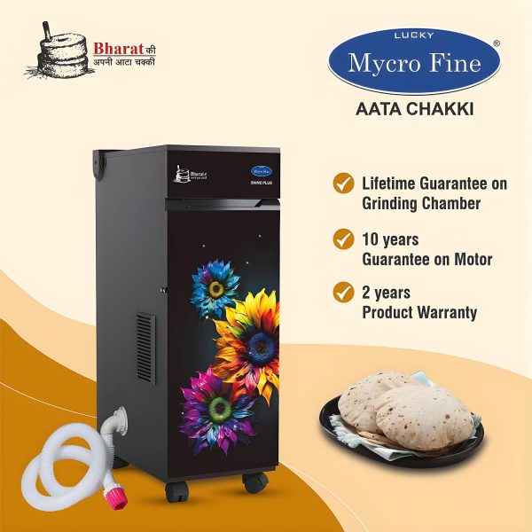 Mycrofine Shine Plus, 6.5 KG MS Grinding chamber with 6 Blade Rotter Cutter, 100% Copper Motor, Soft Close Door and Stainless Steel Hopper, Sun Flower
