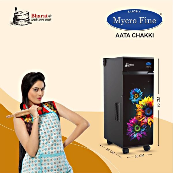 Mycrofine Shine Plus, 6.5 KG MS Grinding chamber with 6 Blade Rotter Cutter, 100% Copper Motor, Soft Close Door and Stainless Steel Hopper, Sun Flower