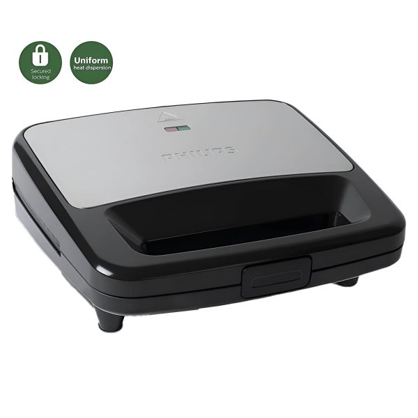 Philips HD2288, XL Sized Plate Sandwich Maker with Light Indicator and Uniform Heat Dispersion, Black