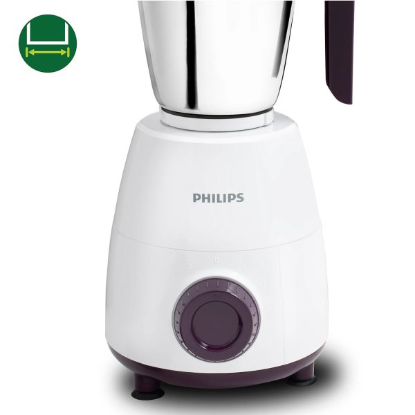 Philips HL7506/00, 500 Watt 2 Jar Mixer Grinder with Easy to assemble with dual lock system and Non-Slip Feet, White