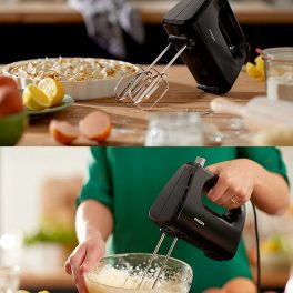 Philips HR3705/10, 300 Watt Hand Mixer with 5 Speed Control Setting, Cord Clip for tidy Storage and large Eject button, Black