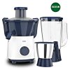 Philips HL7567, 500 Watt 2 Jar Mixer Grinder with Easy to assemble with dual lock system and Non-Slip Feet, White/Blue