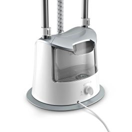 Philips GC487/80, 1800 Watt Stand Steamer with 3 Steam Setting for different kind of fabrics, 1.4 Litre Water Tank and 40% Larger Steam Plate, White