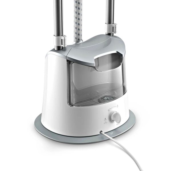 Philips GC487/80, 1800 Watt Stand Steamer with 3 Steam Setting for different kind of fabrics, 1.4 Litre Water Tank and 40% Larger Steam Plate, White