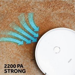Haier TH27U1, Smart Robot Vacuum Cleaner with Wi-Fi Connectivity, Google Assistant, Alexa with Voice Control, Application and Remote Control, Silver