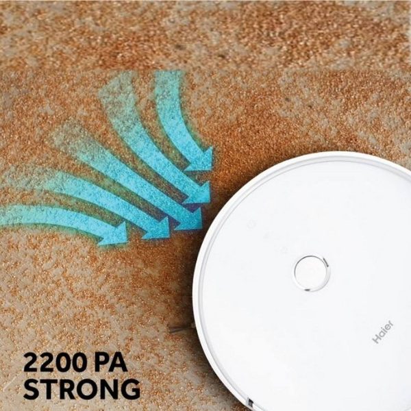 Haier TH27U1, Smart Robot Vacuum Cleaner with Wi-Fi Connectivity, Google Assistant, Alexa with Voice Control, Application and Remote Control, Silver