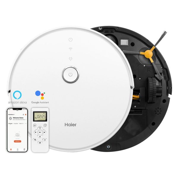 Haier TH27U1, Smart Robot Vacuum Cleaner with Wi-Fi Connectivity, Google Assistant, Alexa with Voice Control, Application and Remote Control, Silver