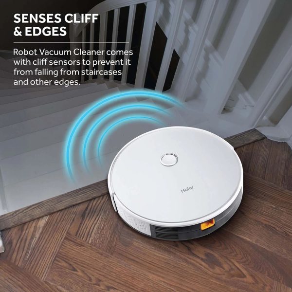 Haier TH27U1, Smart Robot Vacuum Cleaner with Wi-Fi Connectivity, Google Assistant, Alexa with Voice Control, Application and Remote Control, Silver
