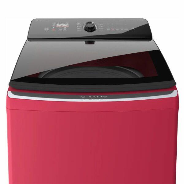 Bosch WOI905ROIN, 9 KG Fully Automatic Top Load Machine with Reload Function, Pulsator Wash and Stainless Steel Drum, Sparkling Red