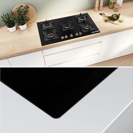 Bosch PNV9B6G20I, 5 Burner 90 CM Hob with 6mm Tempered Glass, Auto-Ignition and Flame Failure Safety Device, Black