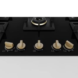 Bosch PNV9B6G20I, 5 Burner 90 CM Hob with 6mm Tempered Glass, Auto-Ignition and Flame Failure Safety Device, Black