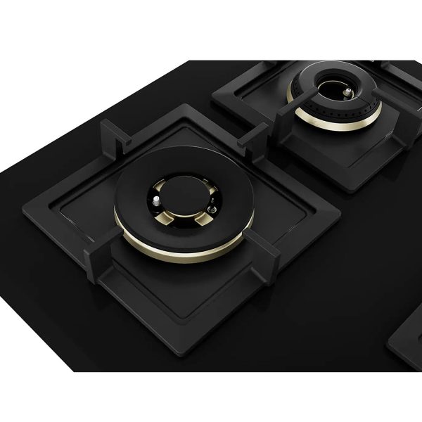 Bosch PNV9B6G20I, 5 Burner 90 CM Hob with 6mm Tempered Glass, Auto-Ignition and Flame Failure Safety Device, Black