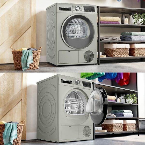 Bosch WPG23108IN, 8 KG Fully Automatic Condensed Dryer with Auto Dry, Sensitive Drying Systems, Anti- Crease and Anti- Vibration, Silver
