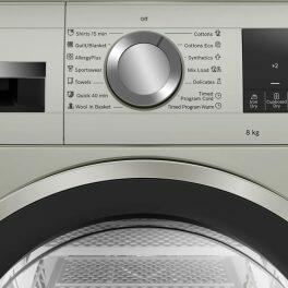 Bosch WPG23108IN, 8 KG Fully Automatic Condensed Dryer with Auto Dry, Sensitive Drying Systems, Anti- Crease and Anti- Vibration, Silver