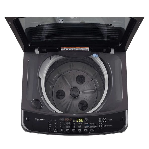 LG T70AJMB1Z, 7 KG Fully Automatic Top Load Machine with Smart Inverter Motor, Auto Tub Clean, Jet Spray+ and Smart Diagnostics, Middle Black