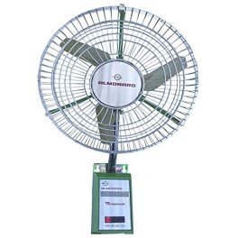 Almonard 450MM Wall Fan, 18 Inch Robust fan with 90 Degree Wide Spread Oscillation and 22 Degree to 45 Degree Adjustable Vertical Oscillation, Silver/Green