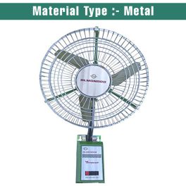Almonard 450MM Wall Fan, 18 Inch Robust fan with 90 Degree Wide Spread Oscillation and 22 Degree to 45 Degree Adjustable Vertical Oscillation, Silver/Green