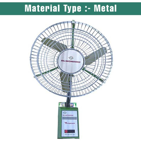 Almonard 450MM Wall Fan, 18 Inch Robust fan with 90 Degree Wide Spread Oscillation and 22 Degree to 45 Degree Adjustable Vertical Oscillation, Silver/Green