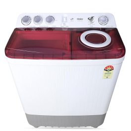 Haier HTW85-186, 8.5 KG Semi Automatic Machine with Anti Bacterial Vortex Pulsator, Magic Filter and Spray, Wine Burgandy