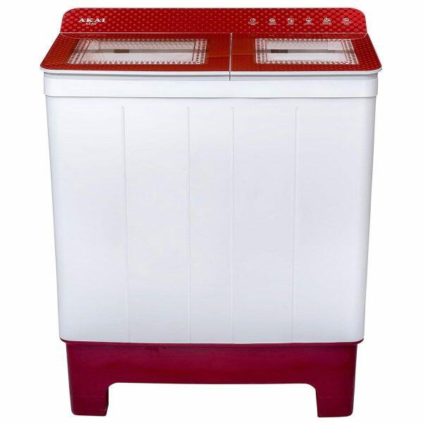 Akai 8.5 KG Semi-Automatic Machine (AKSA-85CRTGSS, Red)