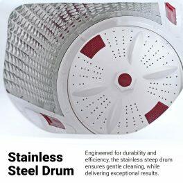 Akai 8.5 KG Semi-Automatic Machine (AKSA-85CRTGSS, Red)