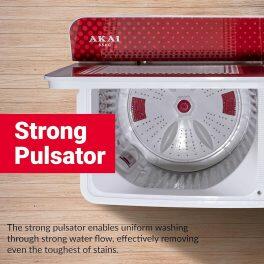 Akai 8.5 KG Semi-Automatic Machine (AKSA-85CRTGSS, Red)
